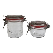 Supreme large and small set Jar, Mason jar, unisex Clear red Glass picture