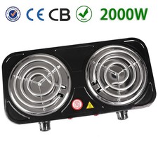 2000W Electric Double Burner Hot Plate Portable Heating Cooking Stove Kitchen picture