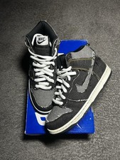 2005 Nike Dunk High Black Denim Size 9.5 Mens 312423-001 Vintage picture
