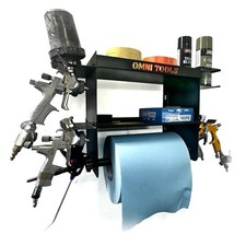 OMNI TOOLS Wall Mount Paper Towel Holder Rack Spray Gun Shelf – Black Steel picture