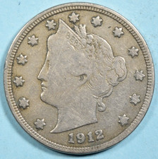 1912 D Liberty Head V Nickel ~ VF VERY FINE ~ US Coin 5c Collectible picture