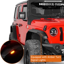 4Pc Fender Flares w/ Turn Signal Light For 2018-2026 Jeep Wrangler JL picture