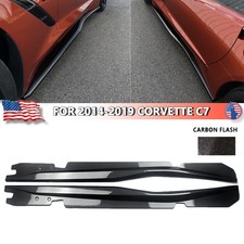 For 14-19 Corvette C7 CARBON FLASH Side Skirts Splitter Z06 Style Rocker Panels picture