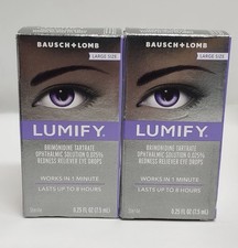 2X Bausch + Lomb LUMIFY Large Size Redness Reliever Eye Drops 0.25oz exp 2027 picture
