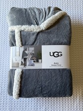 NEW UGG Avery Plush & Sherpa Hooded Throw Blanket With Pockets in Snow 50