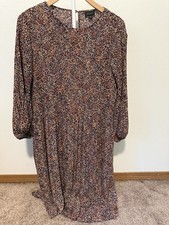 EUC J. Jill Wearever Multicolor Confetti Midi Dress Long Sleeve XL Tall picture