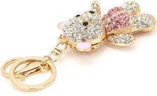 Rhinestone Bear Keychain, Cute Sparkling Crystal Animal Bag Charm for Women picture