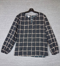 NEW Maurices Womens Shirt XL Black Brown Plaid Lightweight Academia Preppy picture
