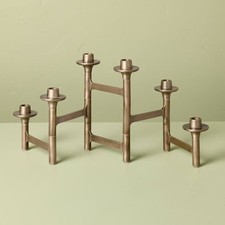 6ct Taper Adjustable Brass Candelabra - Hearth & Hand with Magnolia picture