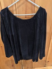 T by TALBOTS Black Cotton Blend 3/4 Sleeve Shirt Top Sz XL picture