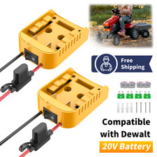 2 Pcs Power Wheels Adapter for DeWalt 20V Battery with Switch 30A Fuse 12AWG  picture