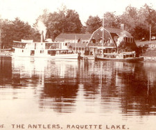 The Antlers Raquette Lake NY Steamship Adirondacks RPPC Real Photo Postcard picture