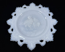 Vintage Westmoreland Milk Glass White Chicks Reticulated Edge Plate picture