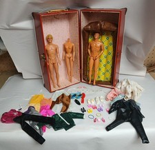 Vintage 1970s 1980s Barbie & Ken Estate Lot Trunk Malibu Dolls Clothes  picture