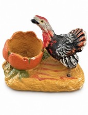Antique German Turkey Candy Nut Holders Set of 5 Composition Thanksgiving Decor picture