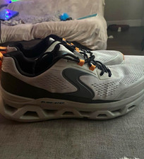 Skechers Glide-Step Altus Memory Foam Mesh Lace-Up Sneaker Gray Black Orange picture