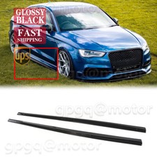 For Audi S3 / A3 S-Line Sportback 8V 2016-2019 Gloss Black Side Skirt Extension picture