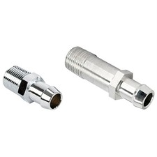 Short Chrome/Long Aluminum Heater Hose Fitting Kit, 5/8 Inch Hose picture