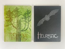 Gwen Frostic pair of 2 signed art poetry books Caprice Immensity / Heuristic HC picture