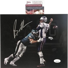 Autographed/Signed Brandon Graham Spotlight Sack Brady 8x10 Photo JSA COA picture