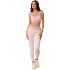 Blogilates Ruched Waist Legging Size Medium Pink Gingham Activewear Athleisure picture