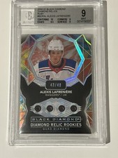 2020-21 UD Black Diamond Ruby Relics Alexis Lafreniere Quad Diamond /49 BGS 9 10 picture