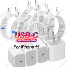 20W Super Fast Charger PD Block USB-C To USB C Cable For Samsung iPhone 15 Lot picture