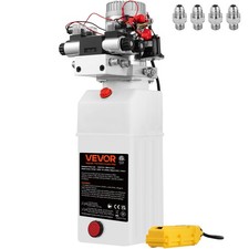 VEVOR 4 Way Solenoid Hydraulic Pump 12V 8 Quart Double Acting Trailer Power Unit picture