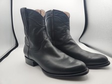 Tecovas The Dean Black Leather Western Cowboy Ankle Boots Side Zip Mens picture