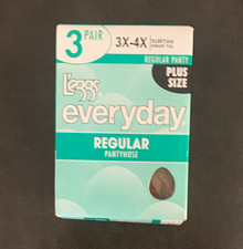 L'eggs Everyday Regular Pantyhose Plus 4XL Suntan Sheer Toe 3 Pair Pack picture
