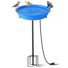 75W Heated Bird Bath with Thermostat Outdoor Winter Birdbath Heater Blue picture
