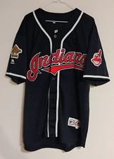Cleveland Indians 1995 World Series Albert Belle Jersey Size L Blue picture