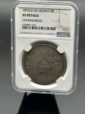 1892-GO RS NGC Xf Feta| REPUBLIC of MEXICO - Silver Eight Reales 8R Chopmarked picture