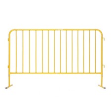 8ft Steel Crowd Control Barrier Interlocking Pedestrian Barricade Yellow 0.8mm picture