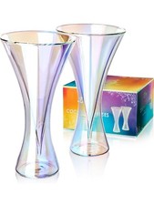 DRAGON GLASSWARE MARTINI / COCKTAIL GLASSES - Set of 8 Aura IRIDESCENT glasses - picture