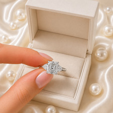 6.00 TCW Asscher Cut Diamond Wedding Ring IGI Certified Lab Created 950 Platinum picture