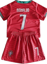 Youth Kids and Adults  Ronaldo #7 Portugal Red Home Soccer Jersey & Short Set picture