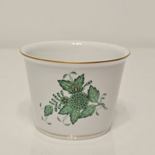 Herend Apponyi Green Porcelain Cachepot Planter Hand Painted Hungary picture