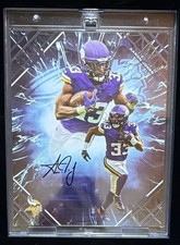2025 Fanatics Emanate Aaron Jones Minnesota Vikings Hand Signed Bookend #10/10 picture
