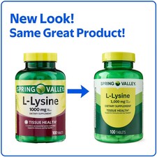 Spring Valley L-Lysine 1000 mg Tablets, 100 Count – Supports Immune Health picture