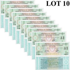 Argentina 1 Austral 1991 P S2711 UNC 1/10 Bundle Lot 10 pcs picture