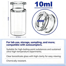 1200pcs 10ml Sample Vials Clear Glass Bottle 20mm Crimp Top Headspace HPLC Flat picture