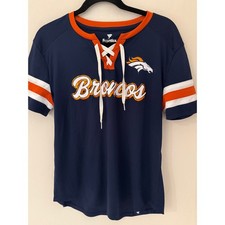 Fanatics Denver Broncos Women's Lace Up Jersey Shirt Size M NWOT (See Size tag) picture