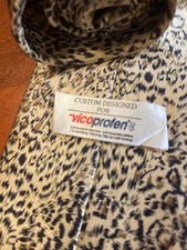 Y2K Vicoprofen Pharmaceutical Sales Rep 100% Silk Leopard Print Necktie picture