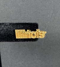 Vintage Illinois Fighting Illini ILLINOIS Gold Tone Hat Lapel Pin   picture
