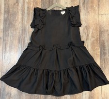 Gymboree Girls Solid Black Tiered Ruffle Short Sleeve Holiday Dress Sz 5 NWT picture