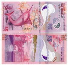 2024 Bermuda 5 Dollars P W64 A1 Prefix Polymer UNC NEW Banknote picture
