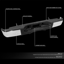 FOR 07-13 SILVERADO SIERRA 1500 CHROME STEEL REAR STEP BUMPER W/O SENSOR HOLES picture