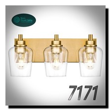 METWET 3-Light Modern Vanity Light – Clear Glass Bathroom Wall Fixture picture