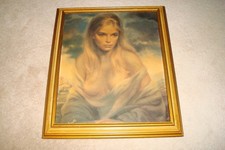 Vintage Girl of Valdarno Print on Board Vinciata Joseph Wallace King Framed picture